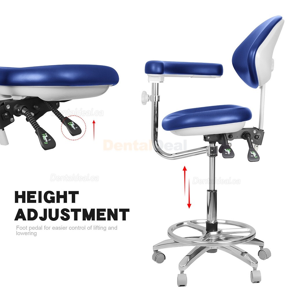 QY-600M-B2 Mobile Dental Assistant Stool Dental Operator Chair with Armrest 360&deg; Rotation